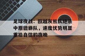 九游电脑版修改-足球夜战：瓯越灰熊队绝杀中原貔貅队，速度优势明显重拾自信的夜晚的简单介绍